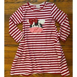 Adorable Moo Cow Cotton Dress Pockets Toddler Girls 2/3